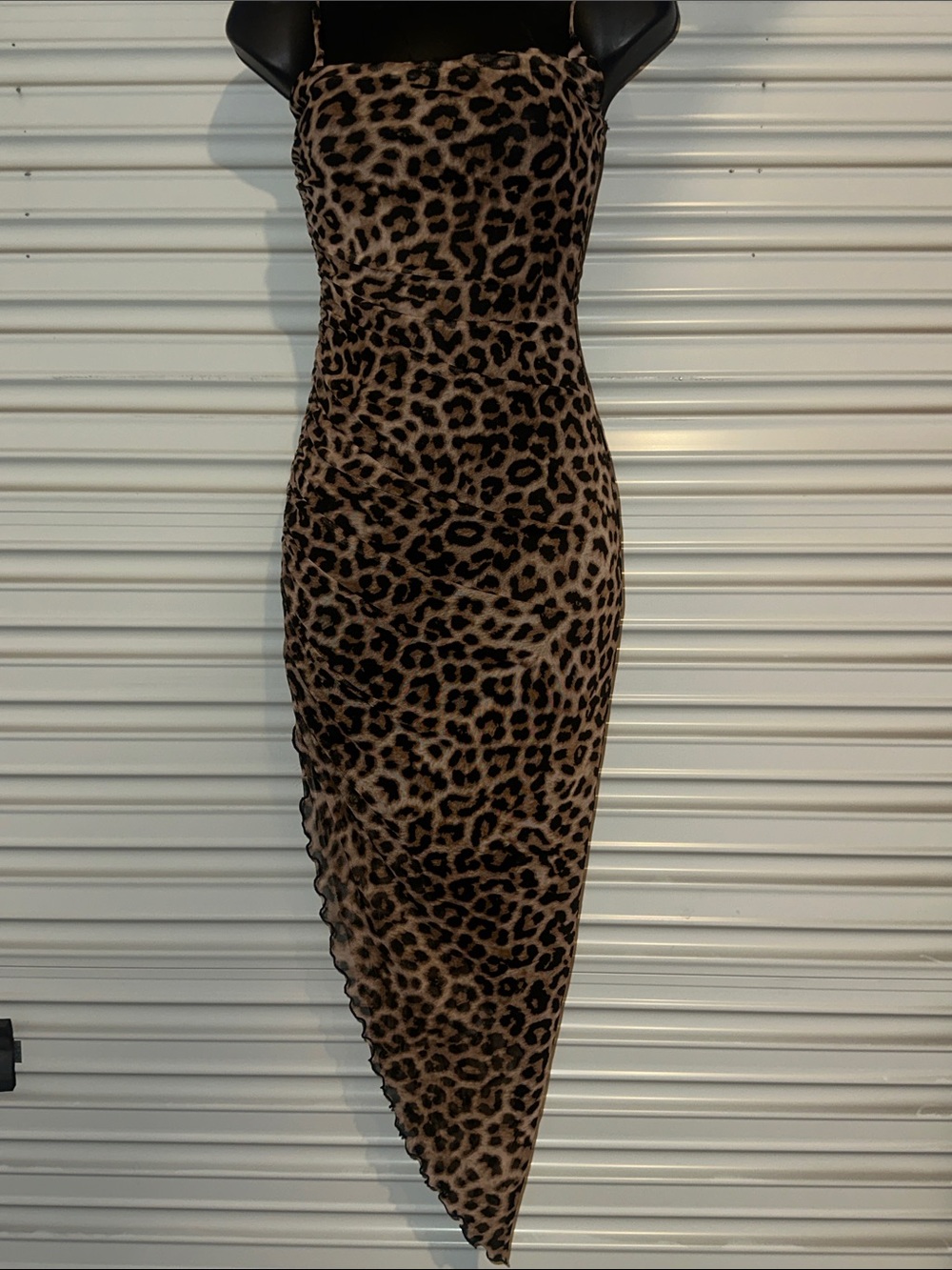Leopard Print Slip Maxi Dress - Brown